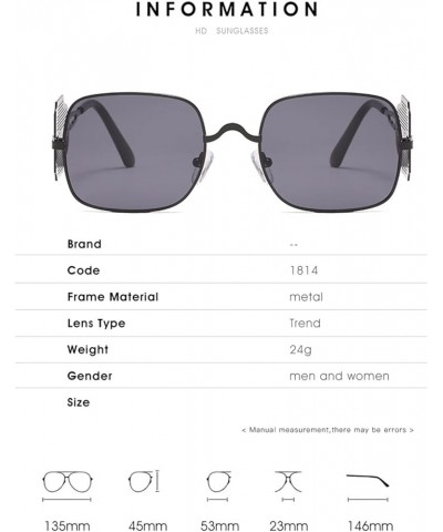 Metal Retro Punk Men and Women Sunglasses Fashion Photo Accessories Sunglasses (Color : A, Size : 1) 1 C $13.10 Designer