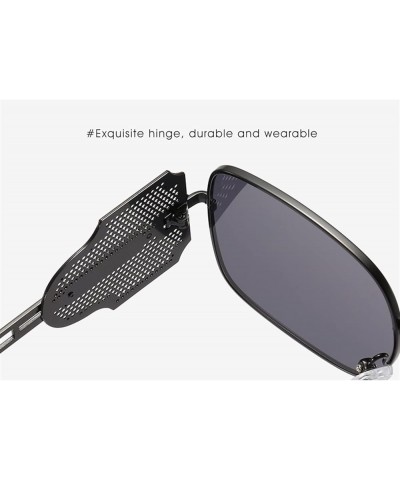 Metal Retro Punk Men and Women Sunglasses Fashion Photo Accessories Sunglasses (Color : A, Size : 1) 1 C $13.10 Designer