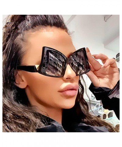 Large Frame Fashion Outdoor Holiday Party Sunglasses for Men and Women (Color : D, Size : 1) 1 B $14.33 Designer