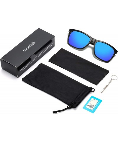 Polarized Sunglasses for Men Aluminum Mens Sunglasses Driving Rectangular Sun Glasses For Men/Women Deep Blue Lens/Matte Blac...