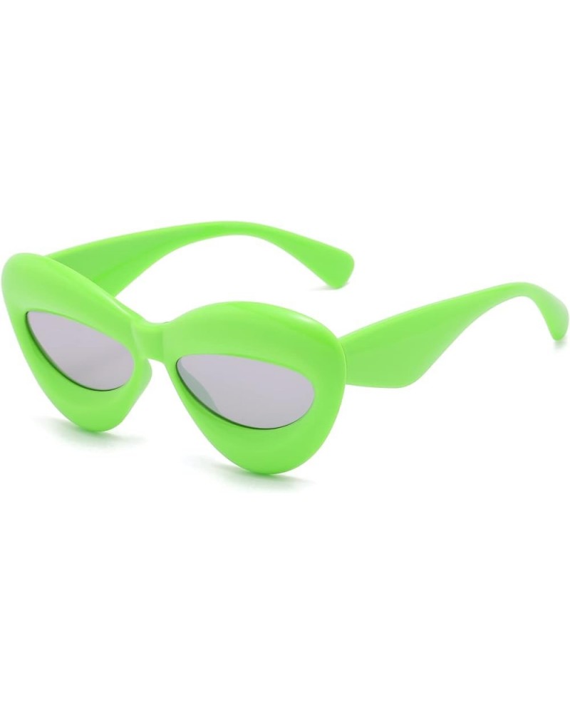 Sexy Lip Sunglasses - Unique Women Thick Frame Cat Eye Candy Color Punk Sun Glasses UV400 Green $7.82 Cat Eye