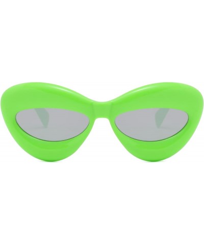 Sexy Lip Sunglasses - Unique Women Thick Frame Cat Eye Candy Color Punk Sun Glasses UV400 Green $7.82 Cat Eye