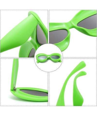 Sexy Lip Sunglasses - Unique Women Thick Frame Cat Eye Candy Color Punk Sun Glasses UV400 Green $7.82 Cat Eye