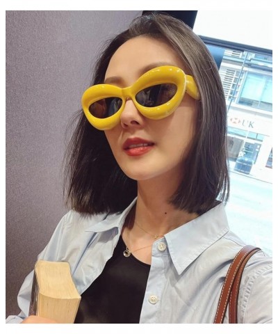 Sexy Lip Sunglasses - Unique Women Thick Frame Cat Eye Candy Color Punk Sun Glasses UV400 Green $7.82 Cat Eye