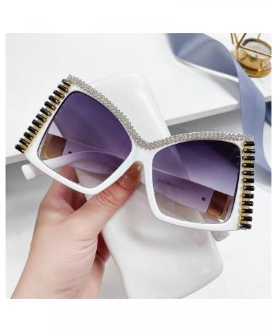 Cat Eye Sunglasses For Women Fashion Rhinestone Sunglasses Shiny Party Sun Glasses Female Gradient Butterfly Glasses 3pcs-bla...