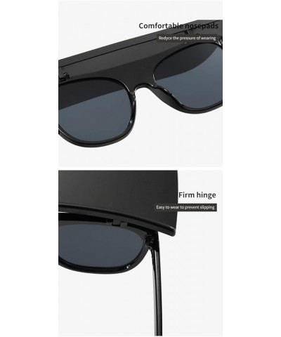 Flip Outdoor Sports Sunshade Men's and Women's Sunglasses Sunglasses Womens (Color : D, Size : Medium) Medium Navy $17.45 Sport