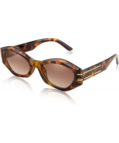 Trendy Irregular Sunglasses Rectangle Horned Thick Sun Glasses Fashion Shades Retro UV400 Protection B2911 Leopard Frame & Gr...