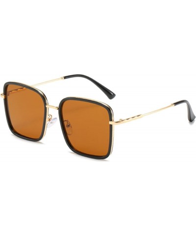 Women'S Fashionable Sunglasses, Large Frame Slimming Glasses, Fashionable And Versatile Sunglasses Brown Flakes $13.76 Square