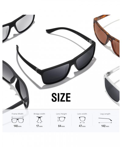 Sunglasses Men Polarized Sunglasses for Mens and Womens,Black Retro Sun Glasses Driving Fishing UV400 Protection A07-transpar...