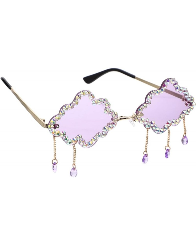 1 Pair Cloud Sunglasses Prom Sunglasses Adult Party Supplies Heart Glasses Rave Accessories Rave/361 Purple $12.47 Designer