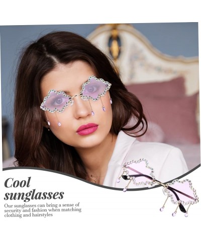 1 Pair Cloud Sunglasses Prom Sunglasses Adult Party Supplies Heart Glasses Rave Accessories Rave/361 Purple $12.47 Designer