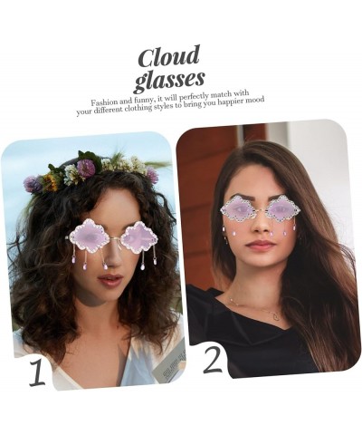 1 Pair Cloud Sunglasses Prom Sunglasses Adult Party Supplies Heart Glasses Rave Accessories Rave/361 Purple $12.47 Designer