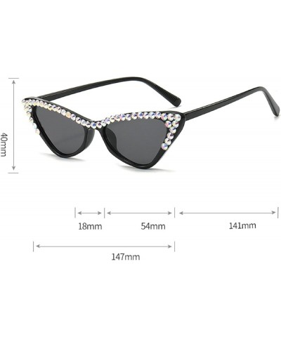 Women Rhinestone Sunglasses, Diamond Cat Eye Sunglasses Crystal Frame Costume Party Glasses Brown $9.14 Cat Eye