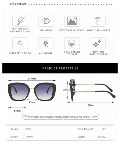 Square Large Frame Outdoor Men and Women Sunglasses (Color : 2, Size : 1) 1 4 $13.22 Designer