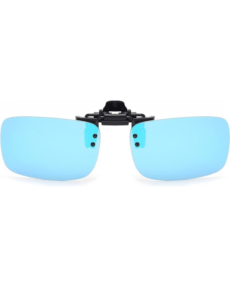 Polarized Clip on Sunglasses Frameless Flip Up Lens for Prescription Glasses Polarized Mirror Blue 57*36 $8.69 Square