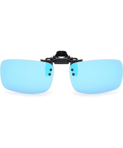 Polarized Clip on Sunglasses Frameless Flip Up Lens for Prescription Glasses Polarized Mirror Blue 57*36 $8.69 Square