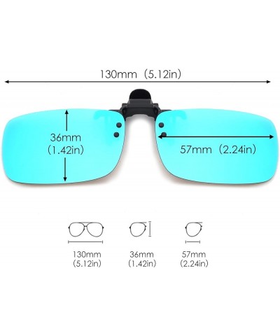 Polarized Clip on Sunglasses Frameless Flip Up Lens for Prescription Glasses Polarized Mirror Blue 57*36 $8.69 Square