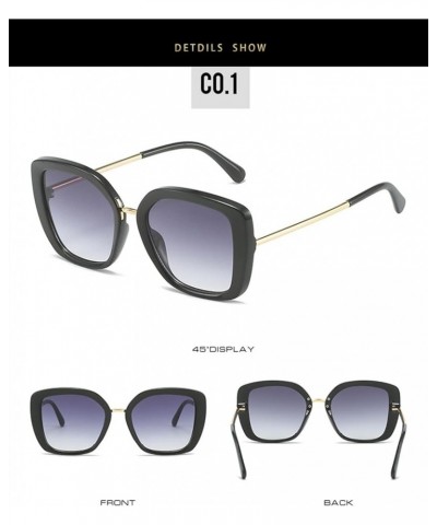 Square Large Frame Outdoor Men and Women Sunglasses (Color : 2, Size : 1) 1 4 $13.22 Designer