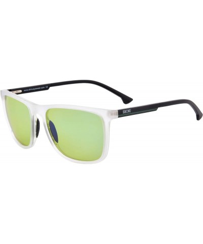 TR90 Lightweight Full Frame Sunglasses and Fishing Driving Eyewears for Men/Women-SH2001 Transparent Frame green lens $8.24 D...