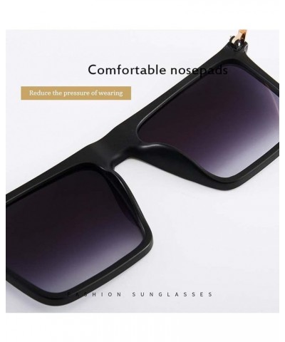 Square Fashion Sunglasses Men and Women Outdoor Vacation Sunshade Decorative Glasses (Color : C, Size : Medium) Medium C $14....