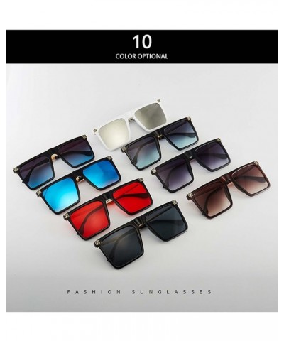 Square Fashion Sunglasses Men and Women Outdoor Vacation Sunshade Decorative Glasses (Color : C, Size : Medium) Medium C $14....