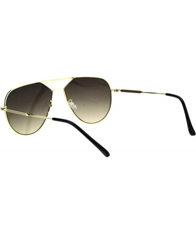 Retro Mobster Flat Top Metal Racer Sunglasses Gold Brown Smoke $9.48 Designer