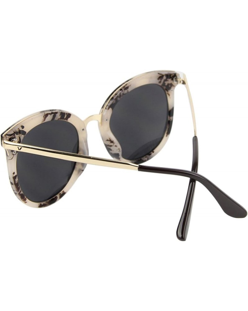 Womens Ladies Fashion Designer Retro Vintage Round UV400 Sunglasses Beige $10.39 Designer