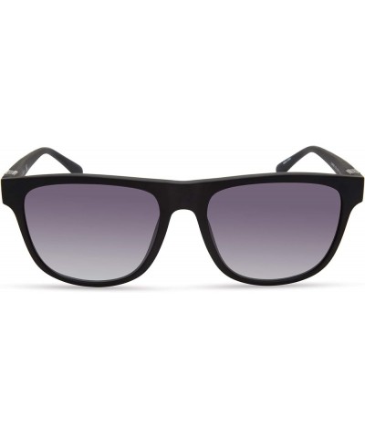 Men's Rounded Bottom Square Sunglasses Matte Black $24.31 Square