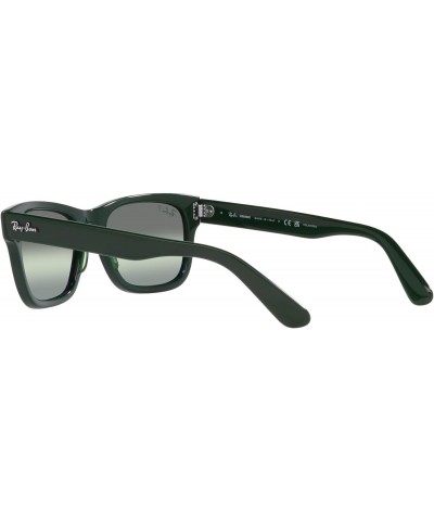 Men's RB2283F Mr. Burbank Low Bridge Fit Rectangular Sunglasses, Green/Dark Green Gradient Mirrored Polarized, 55 mm $82.52 R...