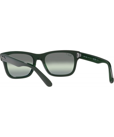 Men's RB2283F Mr. Burbank Low Bridge Fit Rectangular Sunglasses, Green/Dark Green Gradient Mirrored Polarized, 55 mm $82.52 R...