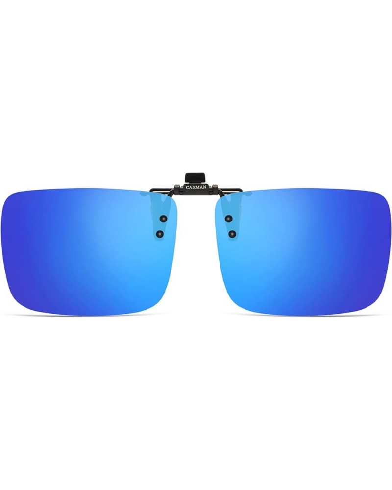 Polarized Clip On Sunglasses Over Prescription Glasses for Men Women UV Protection Blue Mirrored Lens - Rectangle 59*42mm $9....