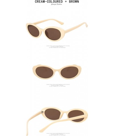 Oval Frame Retro Fashion Street Shot Sunglasses Outdoor Vacation (Color : G, Size : 1) 1 E $17.08 Designer