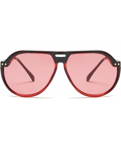 Retro Trendy Pilot Sunglasses for Women Men Large Frame Side Shield Sun Glasses Ladies Shades Red $10.00 Pilot