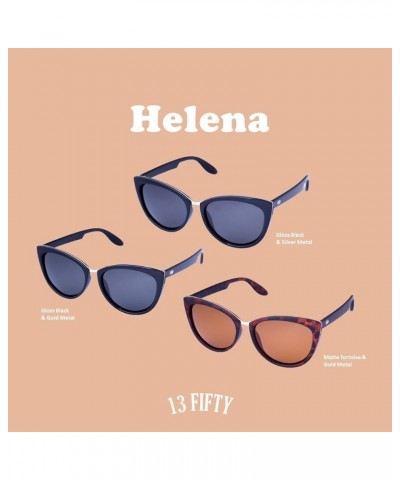 Helena Polarized Cateye Retro Women's Sunglasses - Multiple Options Gloss Black Smoke Polarized $10.59 Cat Eye