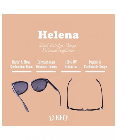 Helena Polarized Cateye Retro Women's Sunglasses - Multiple Options Gloss Black Smoke Polarized $10.59 Cat Eye