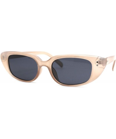 Narrow Gothic Cat Eye Retro Plastic Womens Sunglasses Beige Black $8.22 Cat Eye