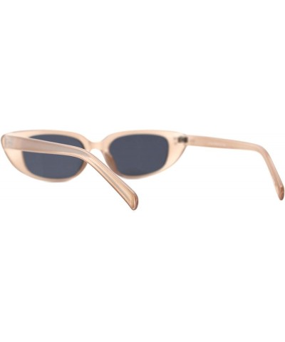 Narrow Gothic Cat Eye Retro Plastic Womens Sunglasses Beige Black $8.22 Cat Eye