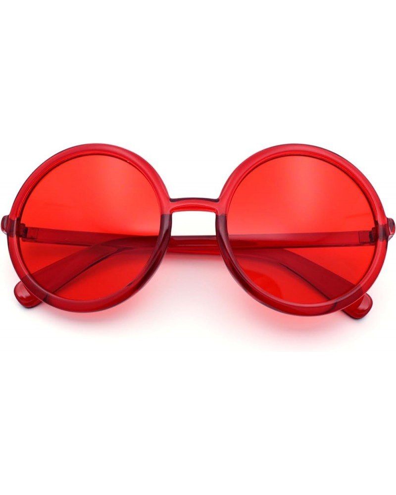 Womens Wizard Round Circle Lens Plastic Mod Fashion Sunglasses Red $7.62 Goggle