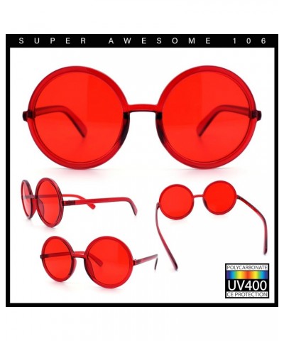 Womens Wizard Round Circle Lens Plastic Mod Fashion Sunglasses Red $7.62 Goggle