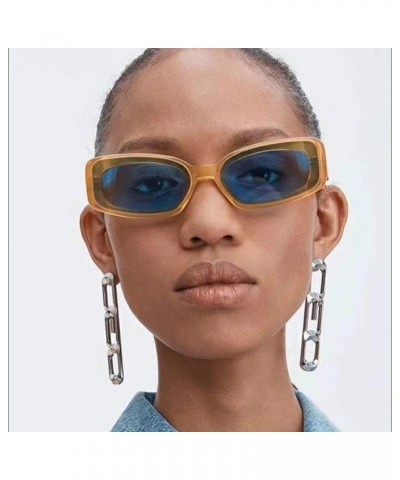 Unisex Sunglasses Fashion Bright Black Grey Drive Holiday Rectangle Non-Polarized UV400 Yellow Blue $6.35 Rectangular