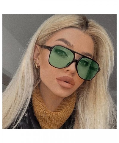 Vintage Oversized Square Polarized Sunglasses Vintage Toned Classic Large Metal Sunglasses for Pack of for Teen Green $8.72 O...