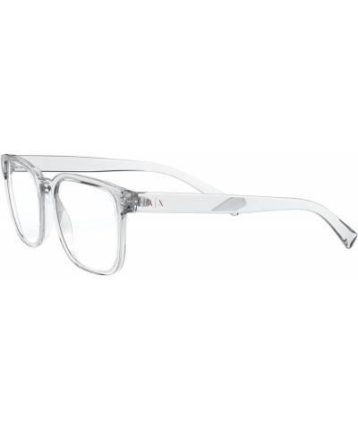 Men's Ax3071f Low Bridge Fit Rectangular Sunglasses Shiny Crystal/Demo Lens $32.19 Designer