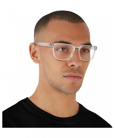 Men's Ax3071f Low Bridge Fit Rectangular Sunglasses Shiny Crystal/Demo Lens $32.19 Designer