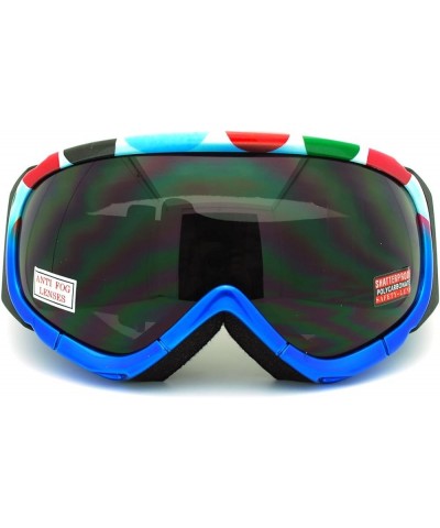 Ski Snowboard Goggles Blue Colorful Polka Dot Anti Fog Foam Padding Blue Polka Dot black $15.05 Goggle