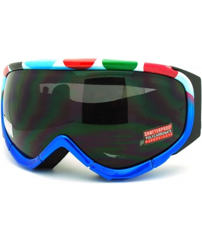 Ski Snowboard Goggles Blue Colorful Polka Dot Anti Fog Foam Padding Blue Polka Dot black $15.05 Goggle