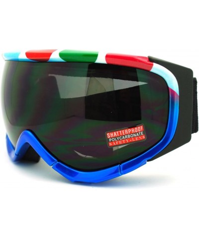 Ski Snowboard Goggles Blue Colorful Polka Dot Anti Fog Foam Padding Blue Polka Dot black $15.05 Goggle