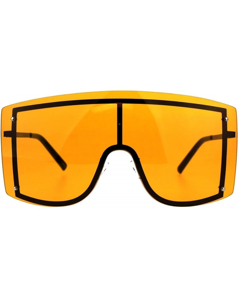 SUPER Oversized Shield Sunglasses Womens Fashion Cover Shades Color Lens Black (Orange) $9.64 Oversized