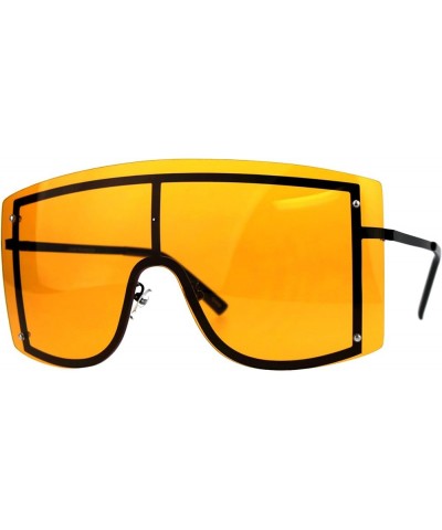 SUPER Oversized Shield Sunglasses Womens Fashion Cover Shades Color Lens Black (Orange) $9.64 Oversized