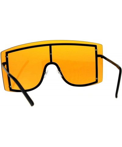 SUPER Oversized Shield Sunglasses Womens Fashion Cover Shades Color Lens Black (Orange) $9.64 Oversized