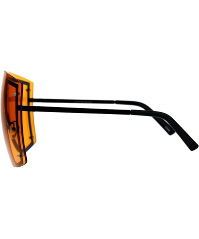 SUPER Oversized Shield Sunglasses Womens Fashion Cover Shades Color Lens Black (Orange) $9.64 Oversized